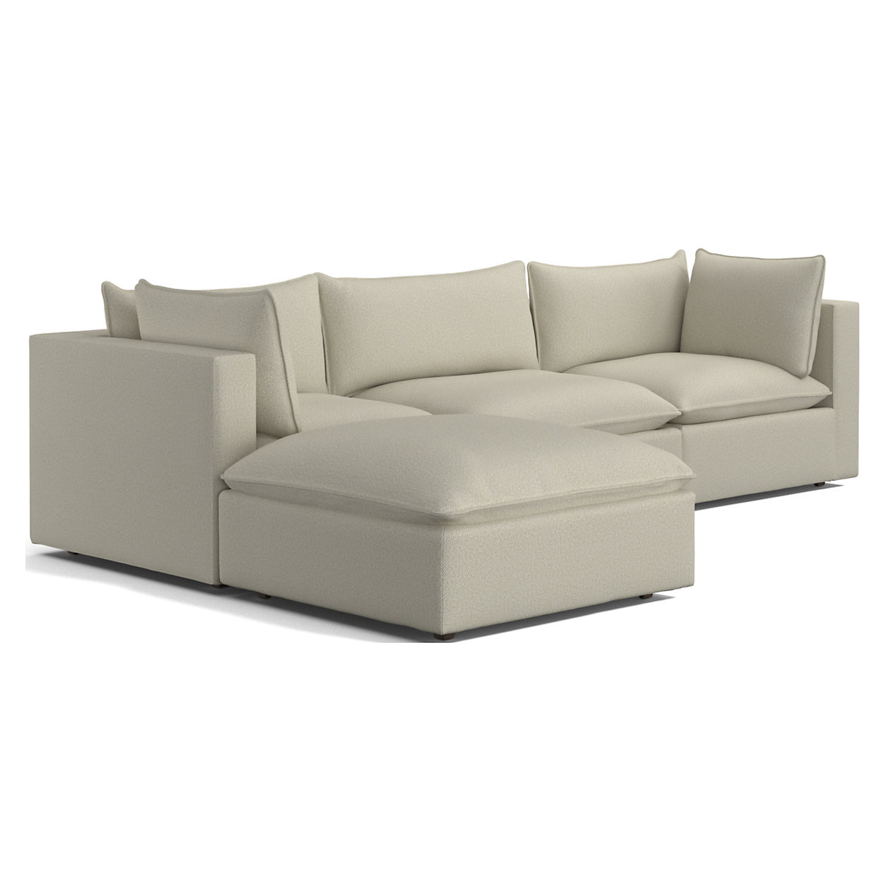 Lotus Deep 4-Piece Reversible Sectional with Ottoman + Reviews | Crate & Barrel | Crate & Barrel