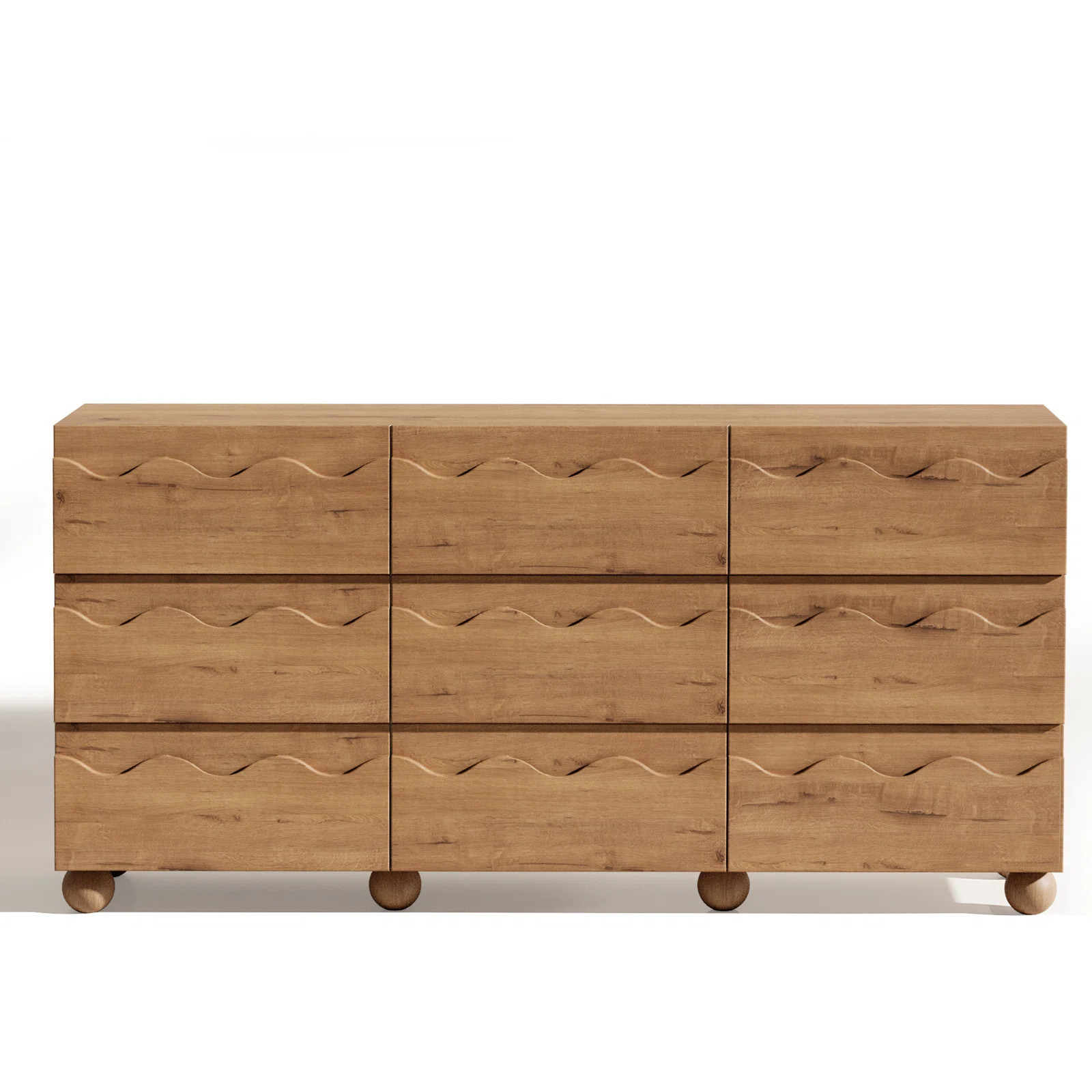 9 Drawer 63" W Circular Ripple Dresser | Wayfair North America