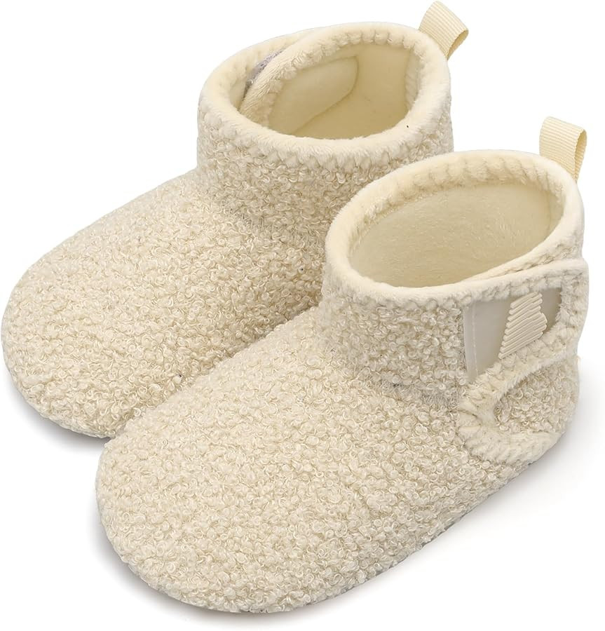 BARERUN Toddler Slippers Girls Boys House Shoes Baby Winter Booties Plush Cozy Kids House Slipper... | Amazon (US)