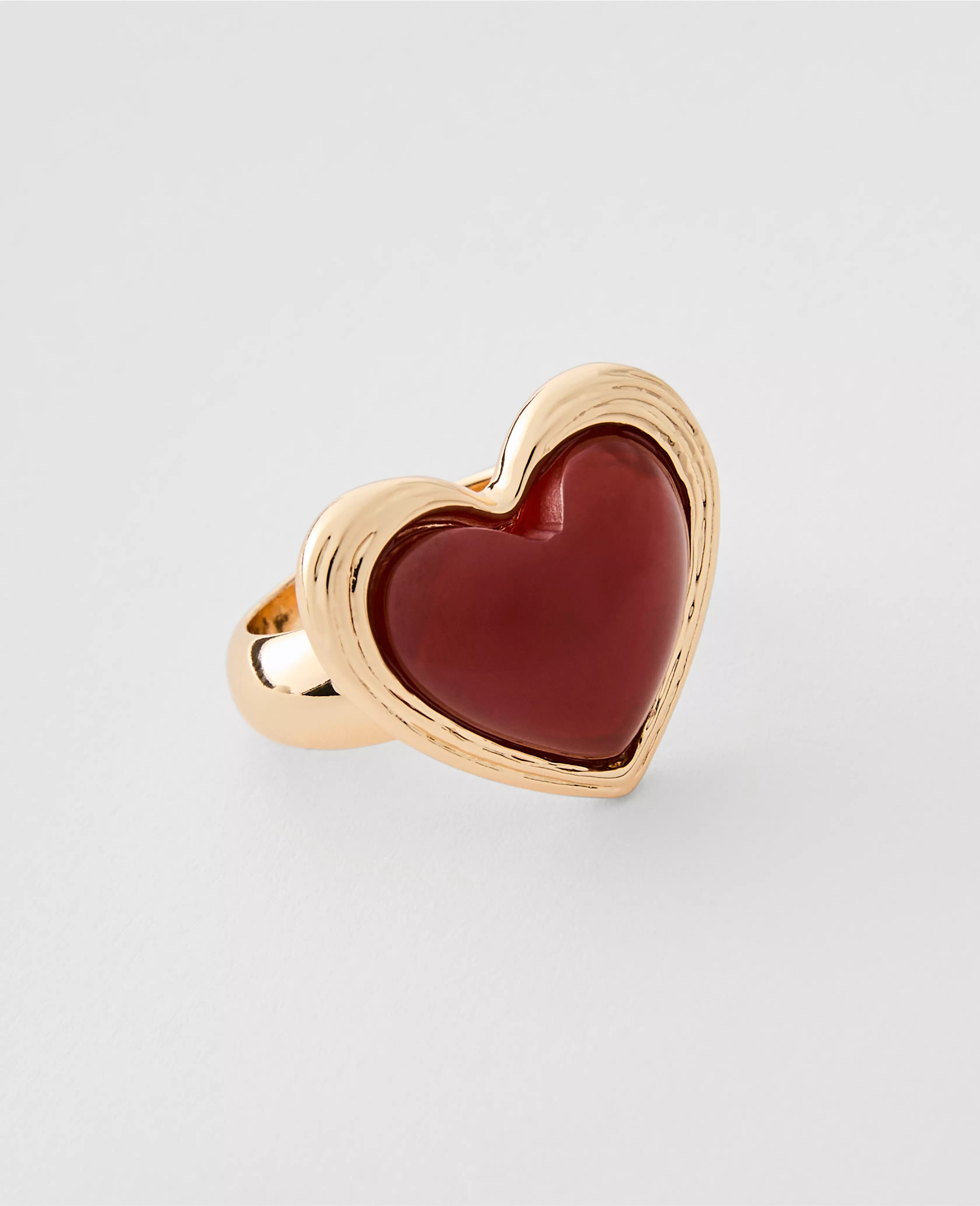 Metal Stone Heart Ring | Ann Taylor