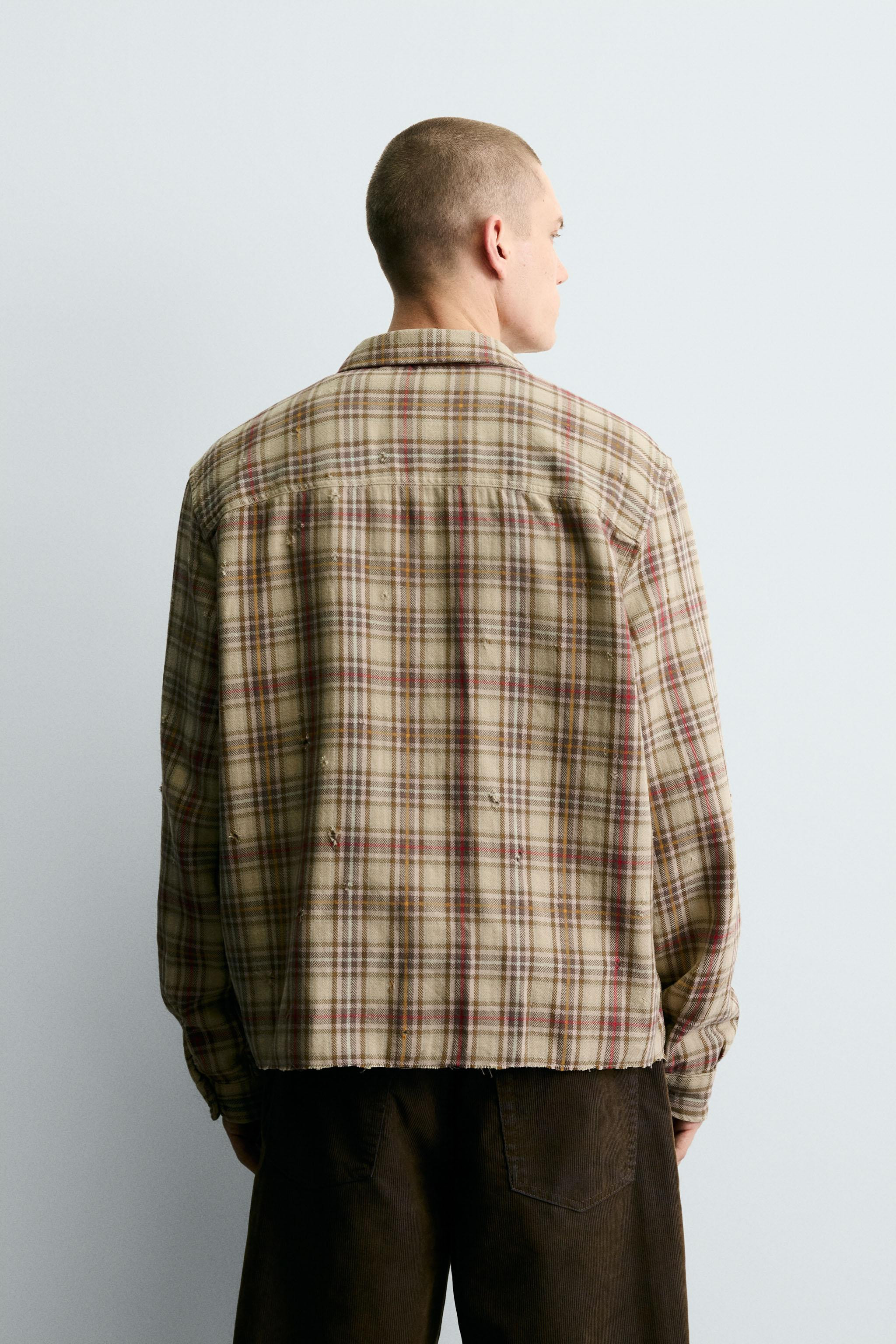 PLAID SHIRT WITH DISTRESSED EFFECTS | Zara US