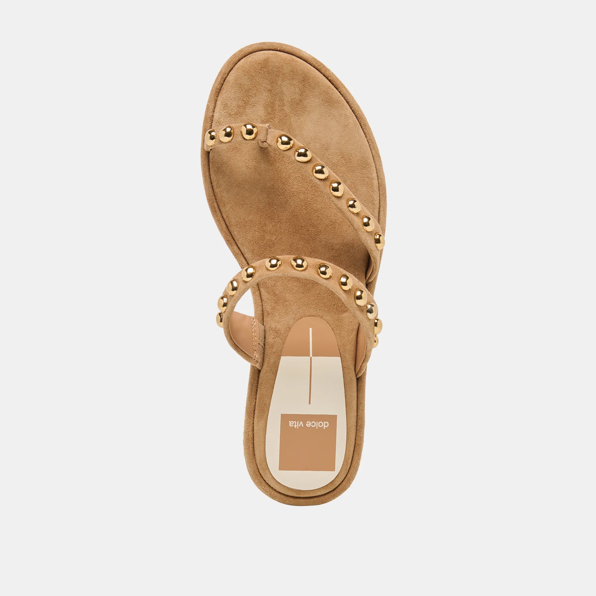 Amary Stud Lt Brown Suede Sandals | Dolce Vita | DolceVita.com