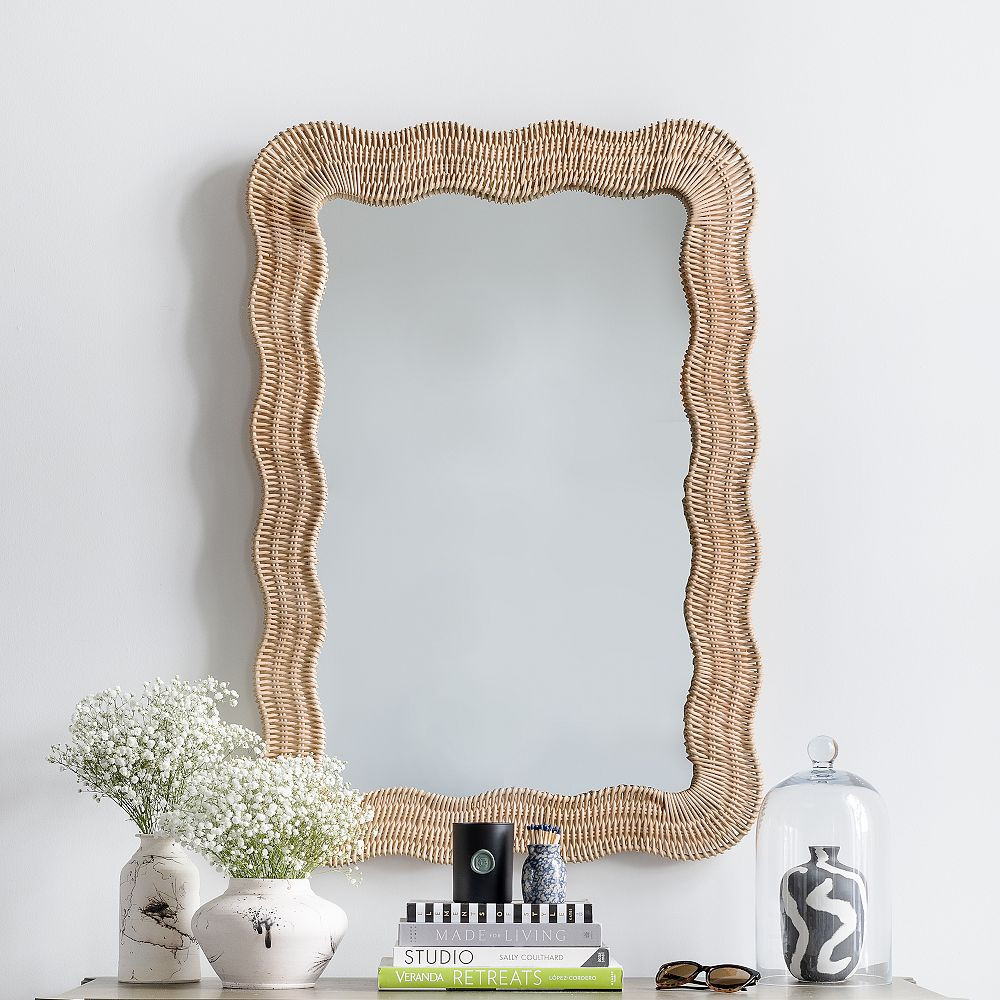 Scalloped Linden Rectangular Wall Mirror (28"x40") | Pottery Barn Teen