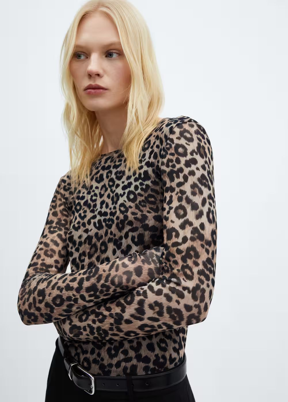 Leopard-print t-shirt -  Women | Mango USA | MANGO (US)