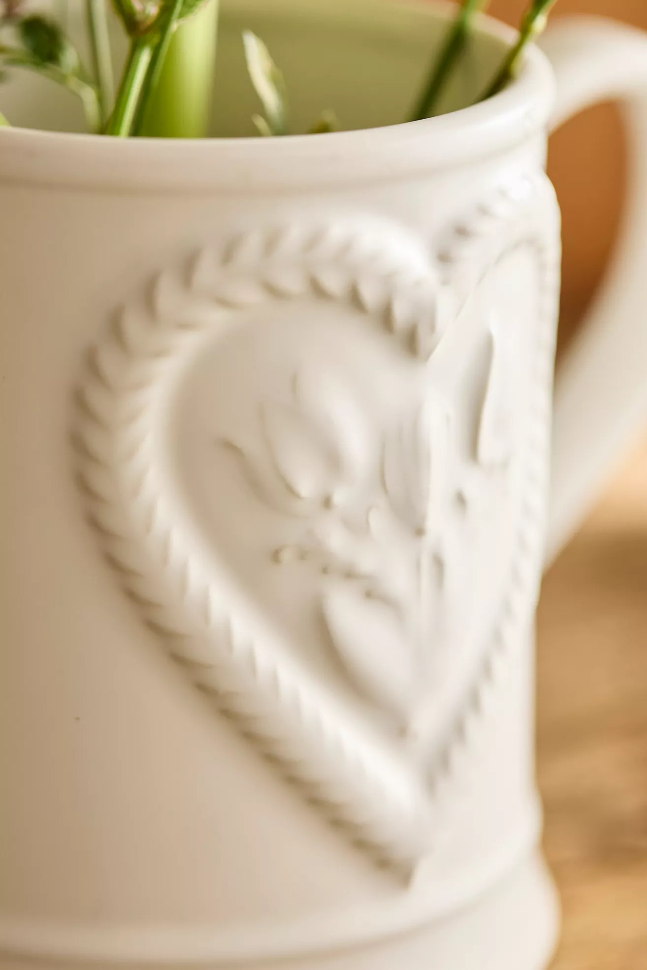 Valentine Cameo Stoneware Mug, Heart | Anthropologie (US)