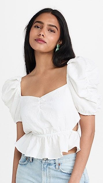 Annalise Cut-Out Peplum Top | Shopbop