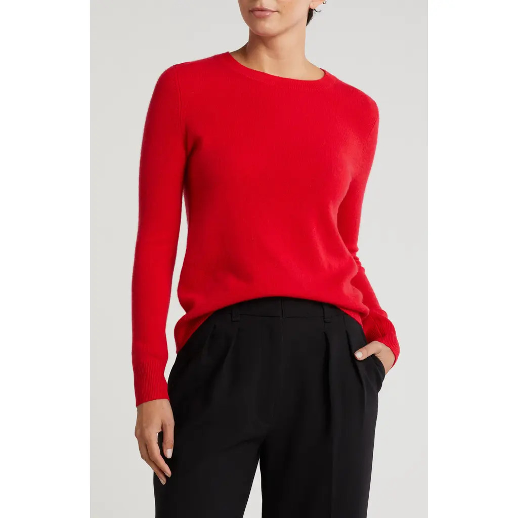 Nordstrom Crewneck Cashmere Sweater in Red Chinoise at Nordstrom Rack, Size X-Small | Nordstrom Rack