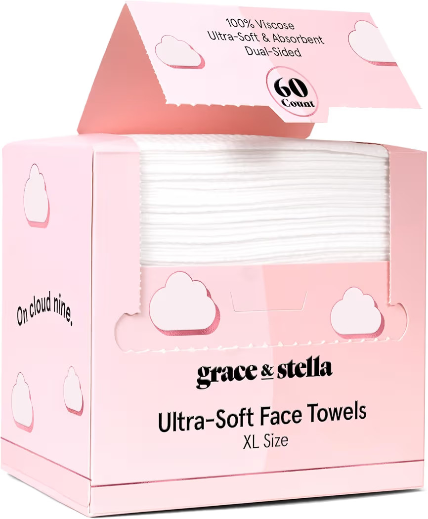 grace & stella Disposable Face Towels - Travel Essentials - Ultra-Soft & Absorbent Face Wipes Tow... | Amazon (US)