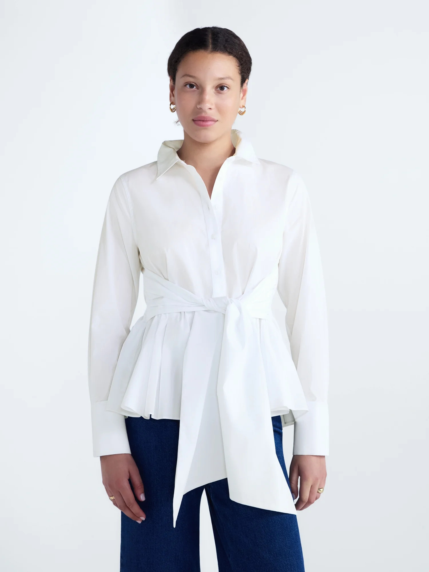 Free Assembly Women's and Women's Plus Peplum Button Front Cotton Shirt, Sizes XXS-4X - Walmart.com | Walmart (US)