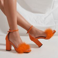 Chunky Heeled Ankle Strap Sandals | SHEIN