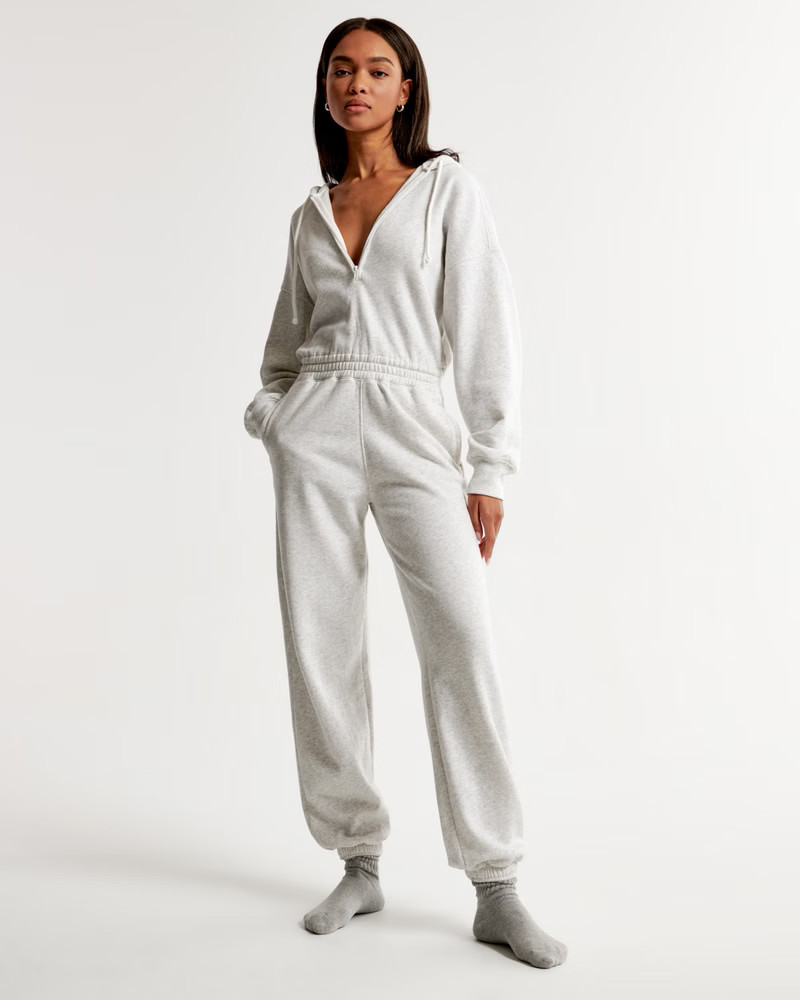 Women's Long-Sleeve Fleece Jumpsuit | Women's Dresses & Jumpsuits | Abercrombie.com | Abercrombie & Fitch (US)