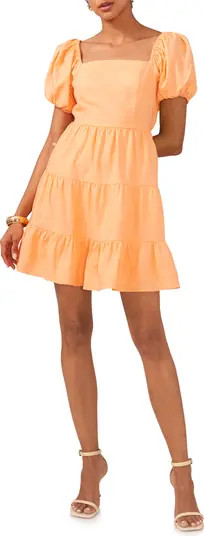 1.STATE Tiered Linen Blend Minidress | Nordstrom | Nordstrom