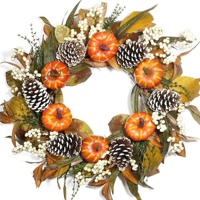 Amazon.com: Lotus Hills Fall Wreath, 22 inch Fall Wreaths for Front Door, Fall Door Wreath, Autum... | Amazon (US)