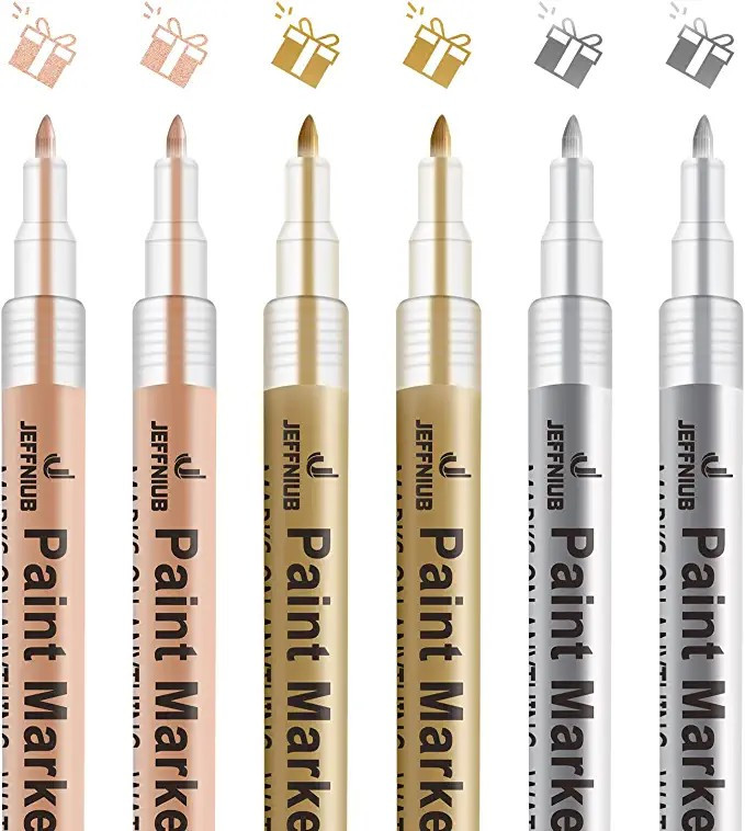 Acrylic Paint Pens Gold,Silver,Rose Gold,Paint Markers for Rocks Painting, Wood, Fabric, Glass,Ce... | Amazon (US)