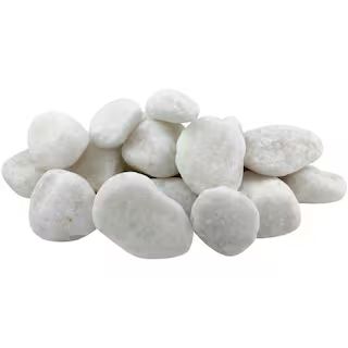 Rain Forest 2 in. to 3 in. 30 lb. Large Snow White Pebbles RFSWP3-30 - The Home Depot | The Home Depot