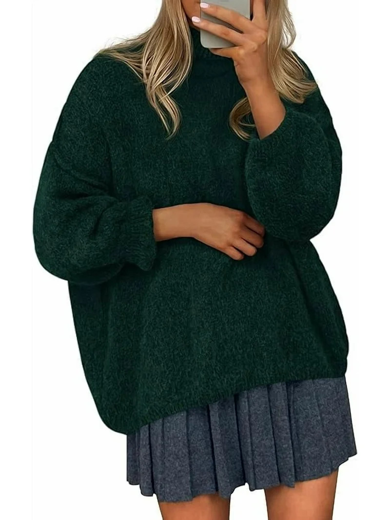 PRETTYGARDEN Womens Oversized Sweaters Fall Outfits Turtleneck Long Sleeve Slouchy Chunky Knit Sw... | Walmart (US)