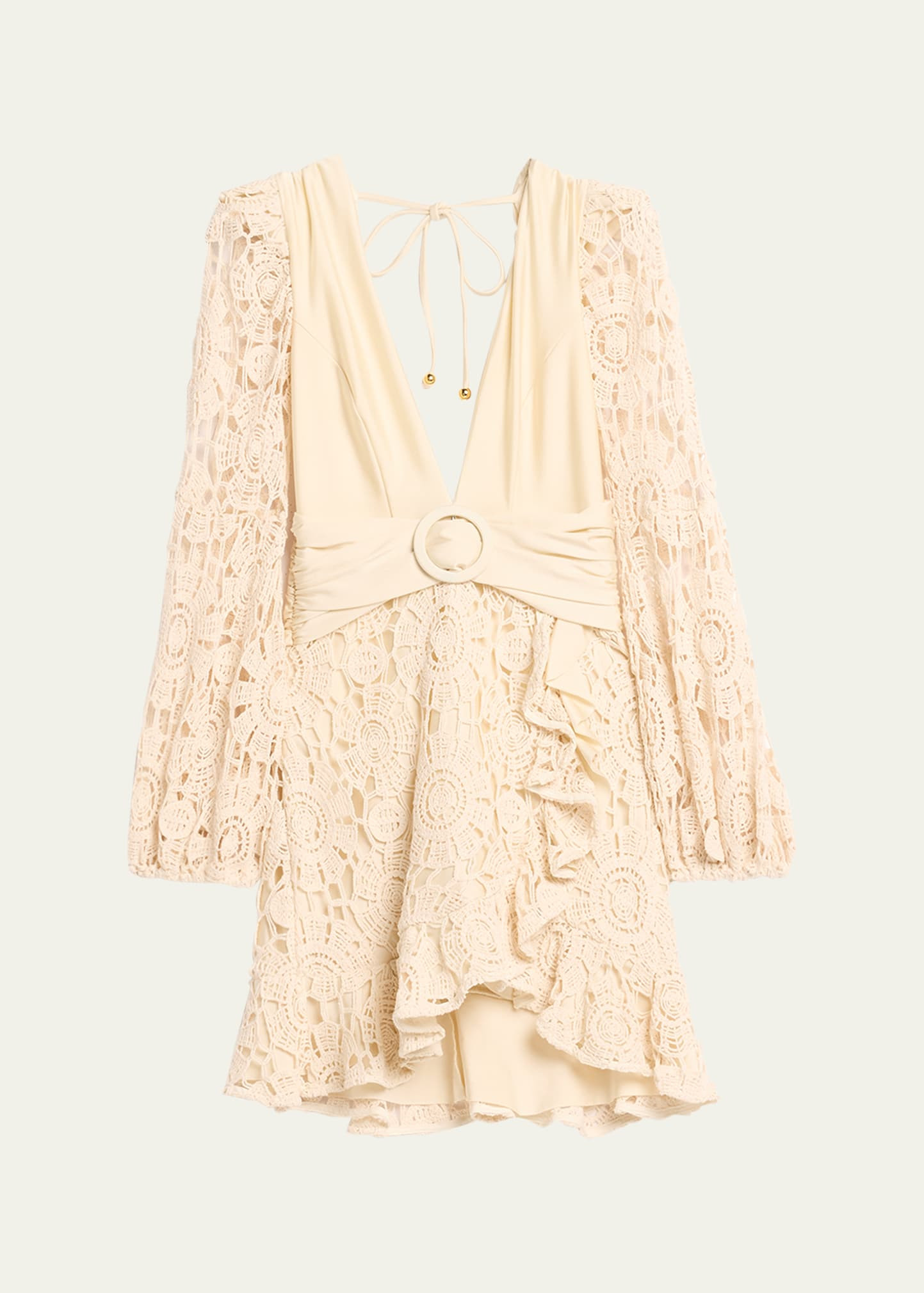 PatBO Crochet Plunge Mini Dress | Bergdorf Goodman