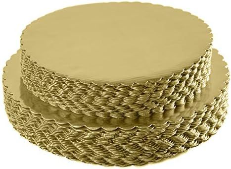 [25pcs] 10" Gold Cakeboard Round,Disposable Cake Circle Base Boards Cake Plate Round Coated Circl... | Amazon (US)