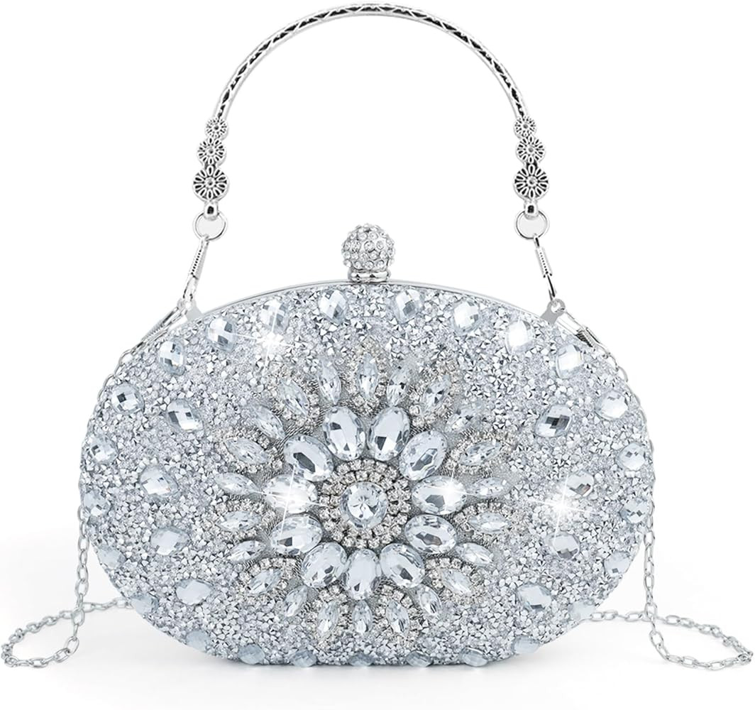 LADIHAB Crystal Clutch Jeweled Purses Rhinestone Clutch Purses for Women Diamond Bag Purse Evenin... | Amazon (US)