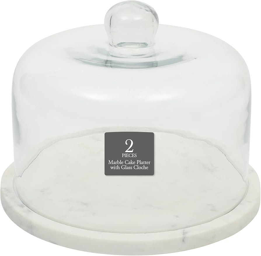 Gibson Elite Ridgehaven 11" Marble Cake Stand, Serving Platter, Charcuterie Board, and Center Pie... | Amazon (US)