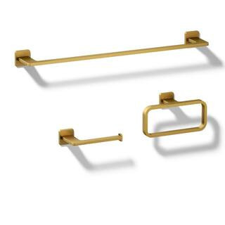 Kohler Mavera 3-piece bath hardware set in Vibrant Brushed Moderne Brass