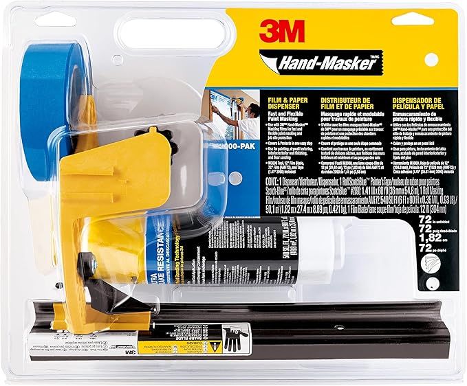 3M Hand-Masker Pre-assembled Masking Film & Tape Kit, M3000 PAK | Amazon (US)