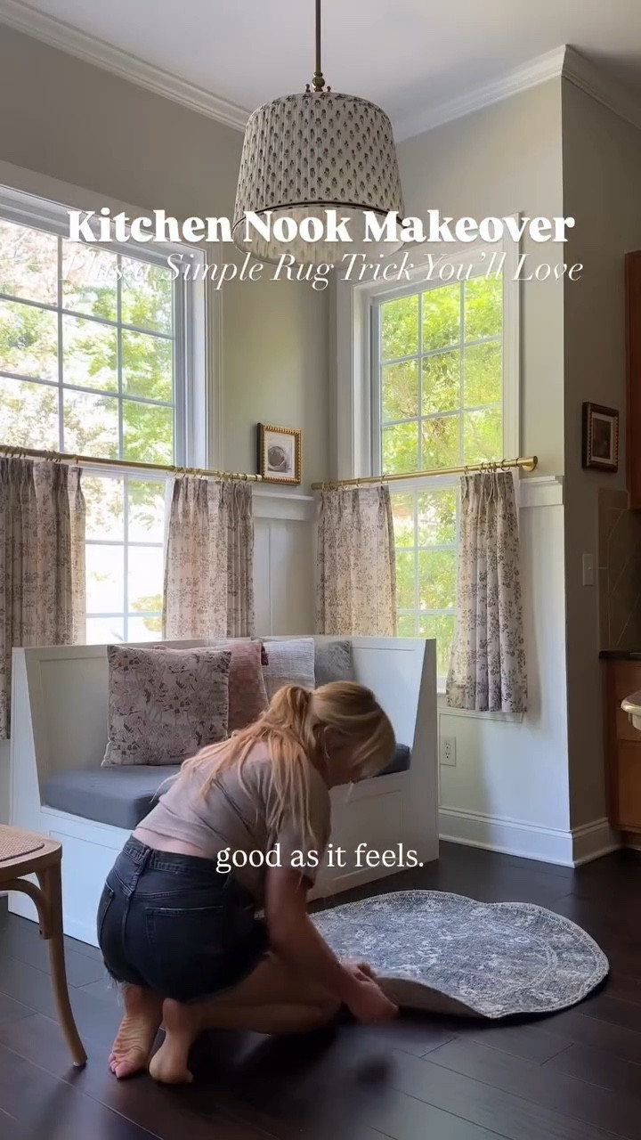 Gave my kitchen nook a little coastal cottage refresh.🍂Swapped out the old rug for one with soft blues and greens that tie everything together. And my go-to hack? Non-slip rug grippers; no bulky pad needed, just a flat, slip-free rug every time 🌿 
.
.
.

#coastalcottage #cottagedecor #homerefresh #cozycorner #arearug #kitchennook #coastalhome #frenchcountrydecor #decorinspo #ltkhomedecor #LTKHome #LTKFinds #LTKDecor #LTKRefresh #LTKCozy #LTKCottage #LTKStyle #LTKTips #LTKHack #LTKHomeStyle #LTKHomeDecor #LTKKitchen #LTKNook #LTKUpgrade #LTKCoastal

#LTKStyleTip #LTKHome #LTKSeasonal