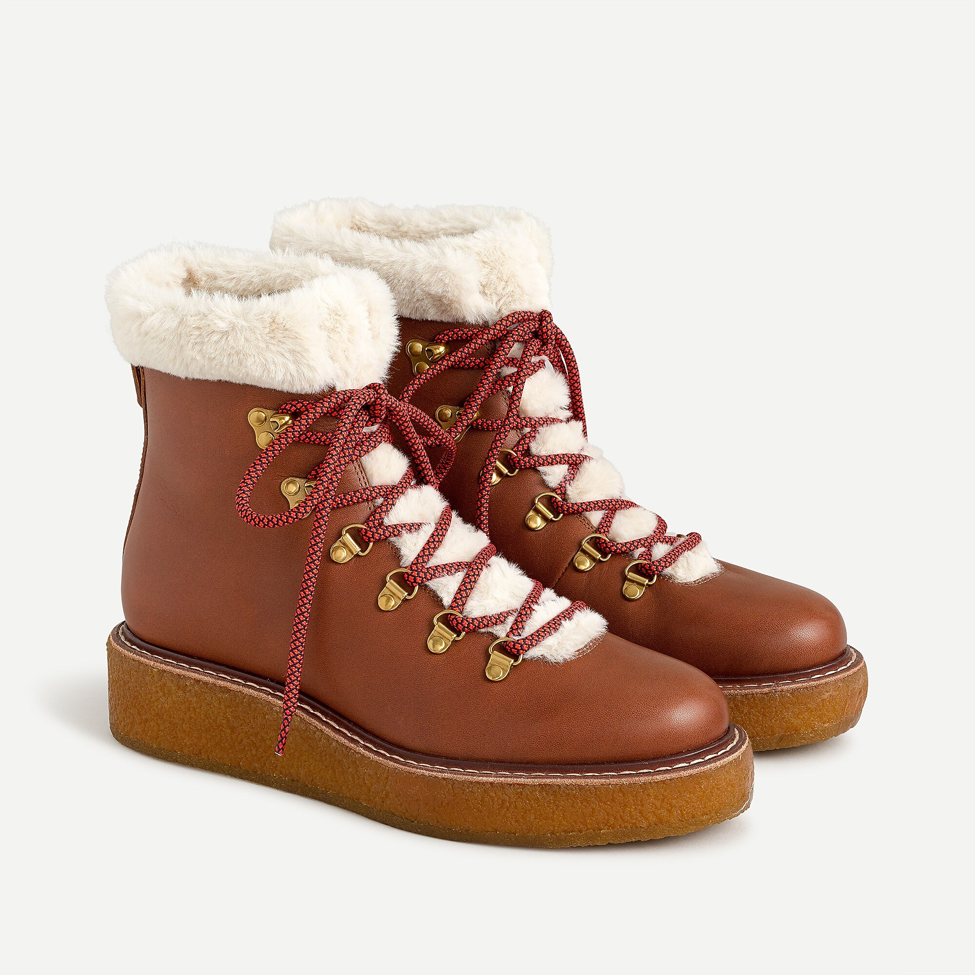 Leather winter boots with wedge crepe sole | J. Crew US