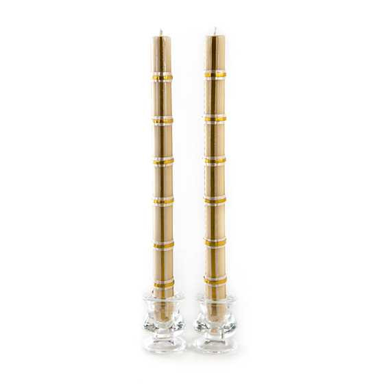 Tartan Dinner Candles - Gold - Set of 2 | MacKenzie-Childs