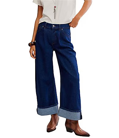 Free People Alia Mid Rise Wide Leg Denim Jeans - 29 | Dillard's