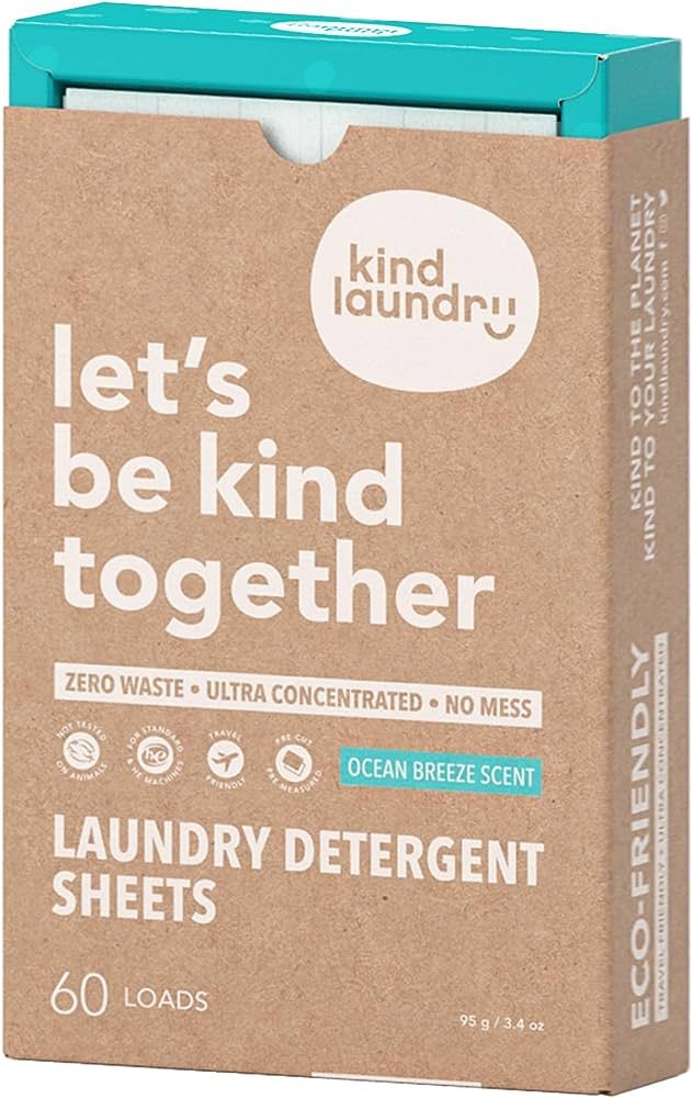 Kind Laundry - Laundry Detergent Sheets, Travel Natural Laundry Detergent Alternative, Chemical-F... | Amazon (US)