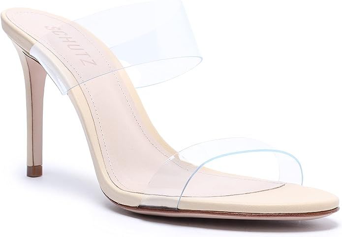 Schutz Women's Blanck PVC Rhinestone Dress Sandal | Amazon (US)