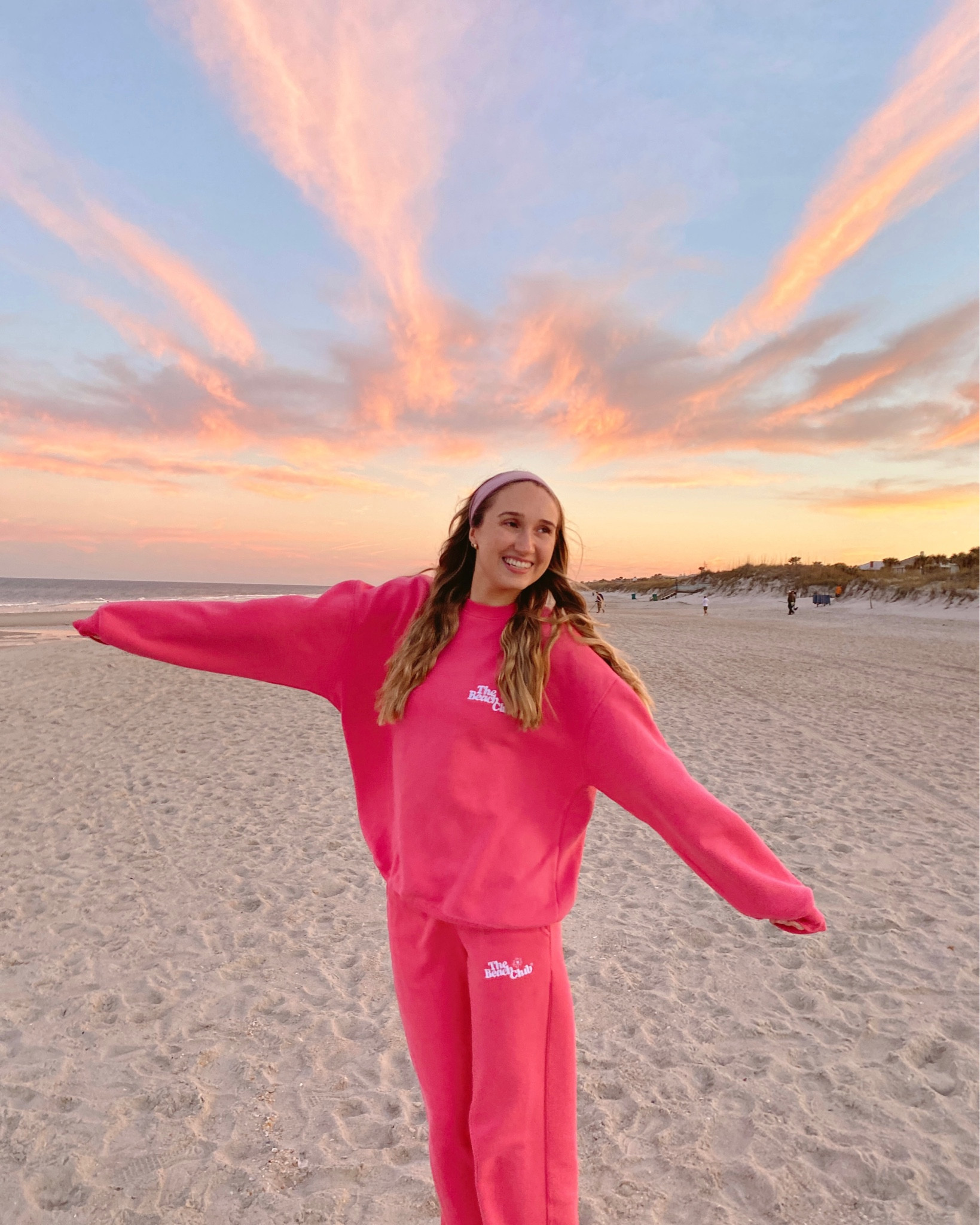 crew: size large
pants: size medium long

the beach club, pink sweat set, athleisure, sunset

#LTKstyletip #LTKtravel