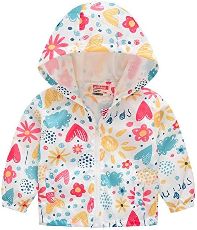 TUIJI Toddler Boys Girls Cartoon Print Zip Jacket Hooded Trench Lightweight Kids Coats Windbreake... | Amazon (US)