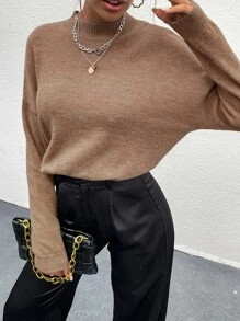 Mock Neck Drop Shoulder Sweater SKU: sw2109270016129041(1000+ Reviews)$16.49$15.67Join for an Exc... | SHEIN
