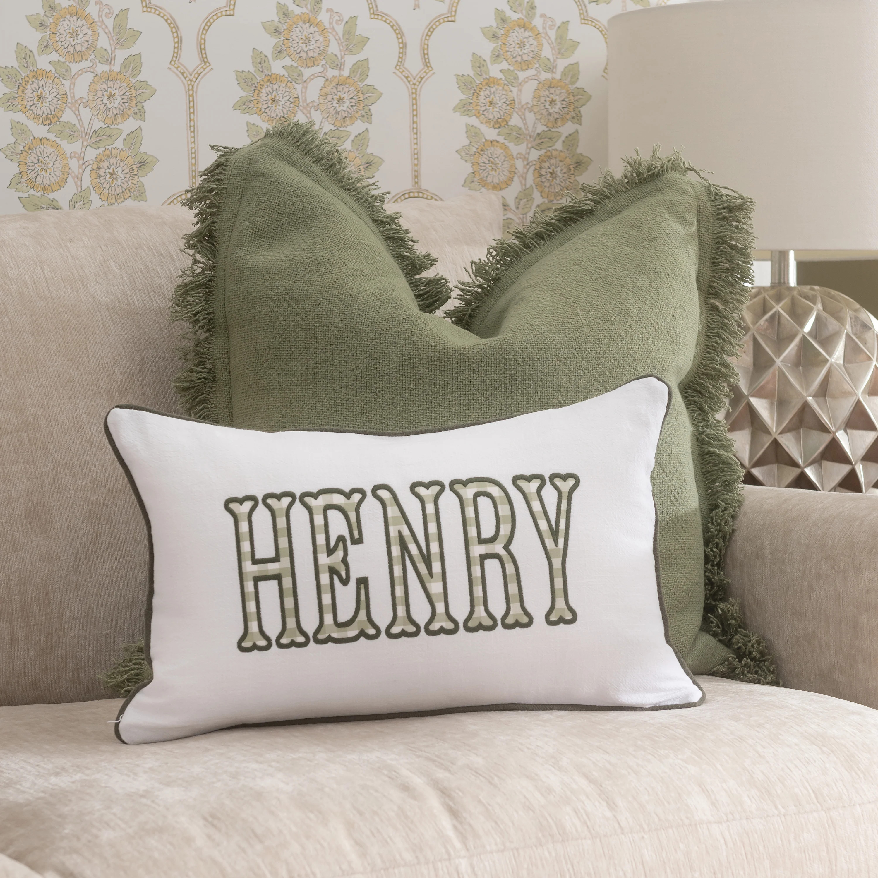 Spinach x Sage Gingham | Rooney Embroidery