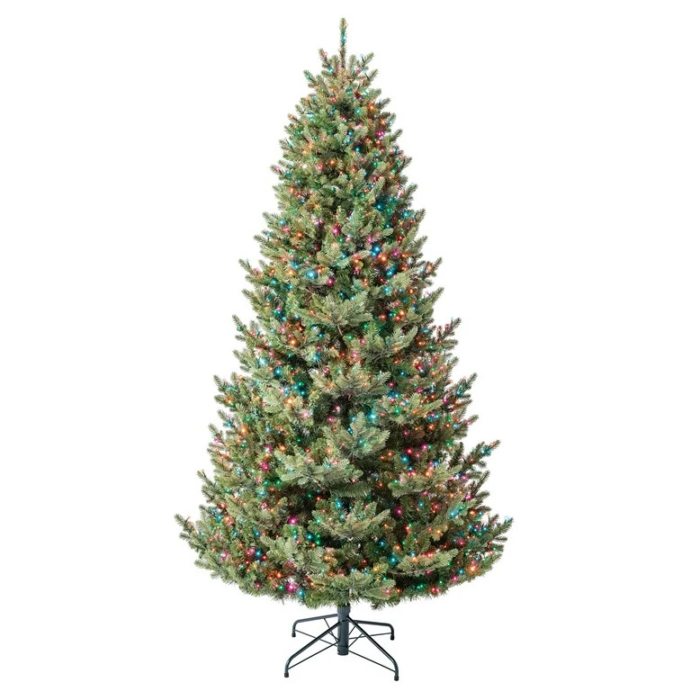 7.5' Pre-Lit Grand Spruce Green Artificial Christmas Tree with 2250 LumaDazzle Color-Changing Twi... | Walmart (US)