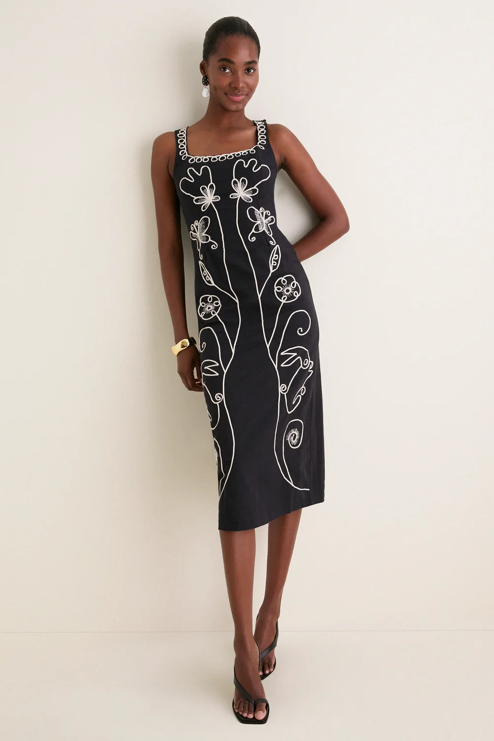 Black Ruxandra Midi Dress | Tuckernuck (US)
