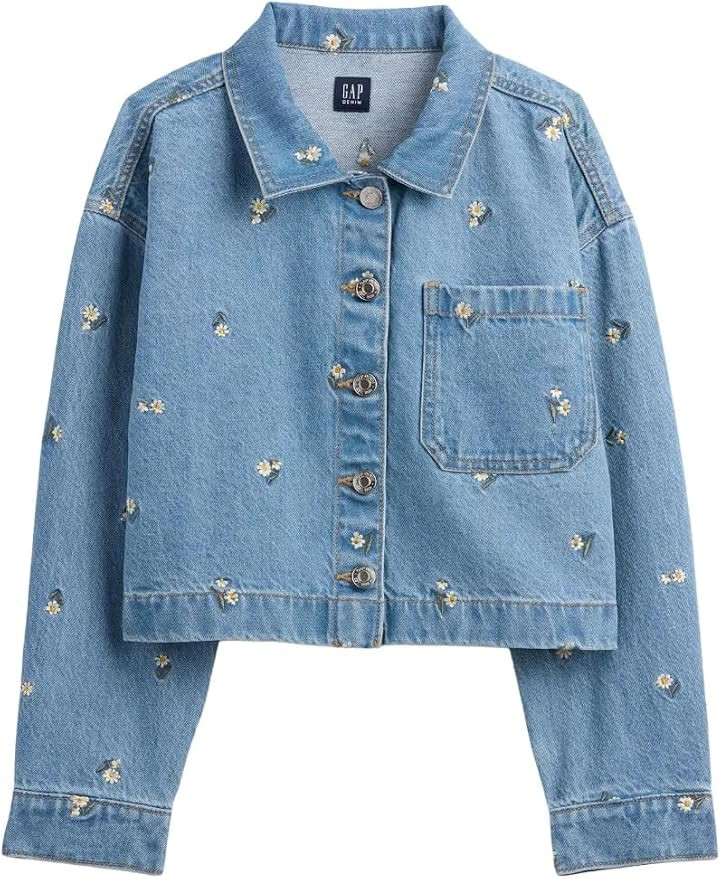 GAP Girls' Novelty Embroidred Denim Jacket | Amazon (US)