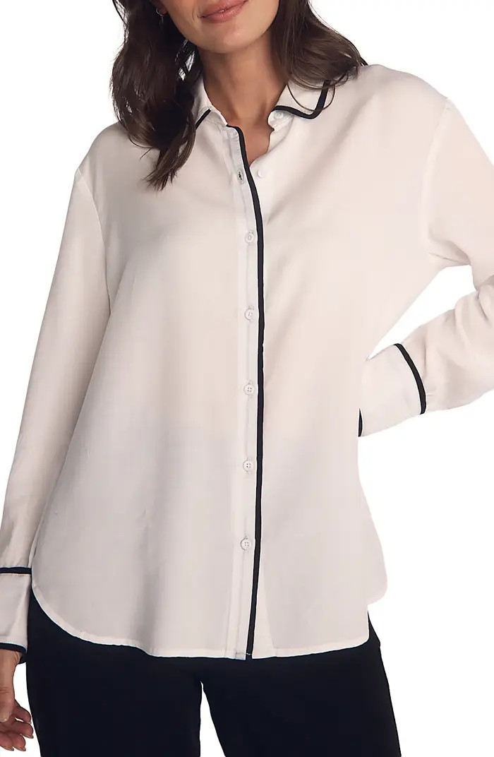 Contrast Trim Button-Up Shirt | Nordstrom