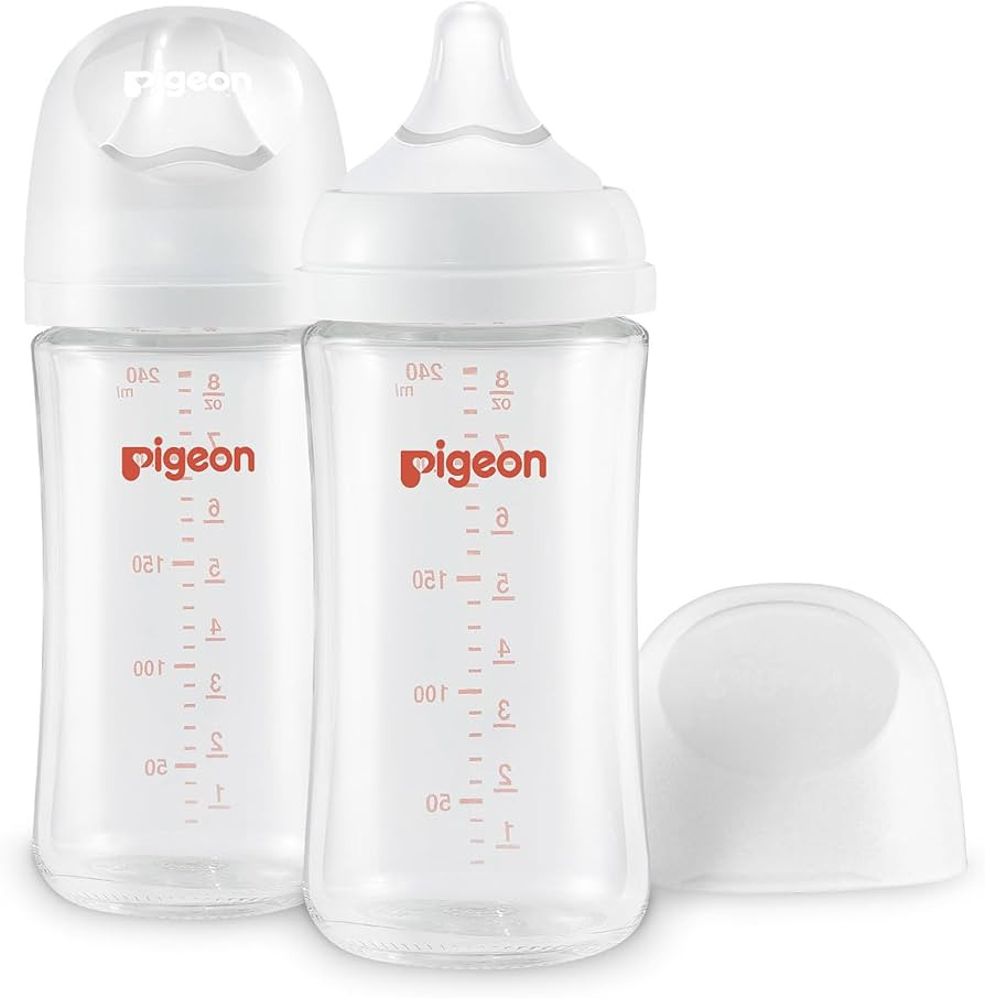 Pigeon Glass Nursing Bottle Wide Neck, Anti-Colic, Streamlined Body, Natural Feel, Easy to Clean,... | Amazon (US)