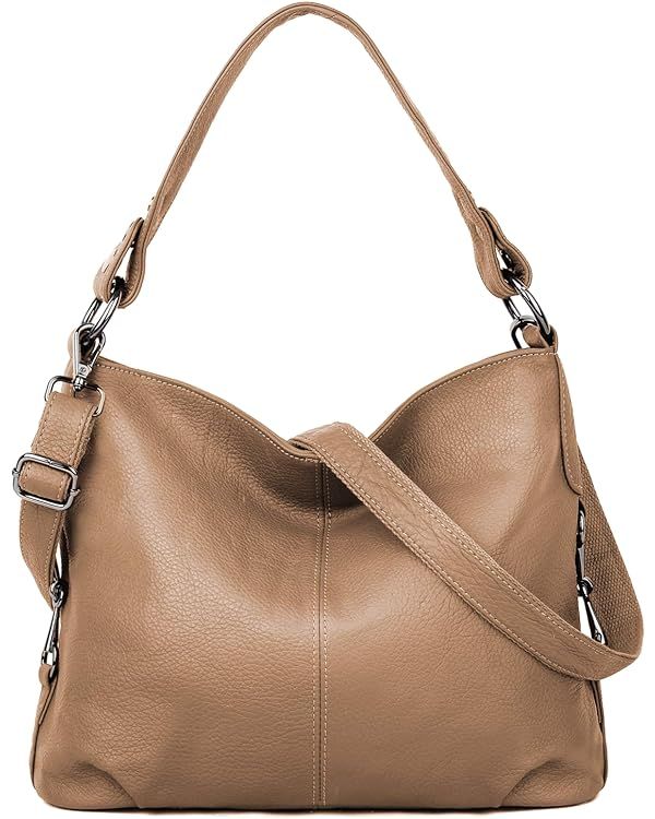 YALUXE Genuine Leather Shoulder Bag Stylish Hobo Purse Womens Crossbody Bag Travel Top-Handle Han... | Amazon (US)