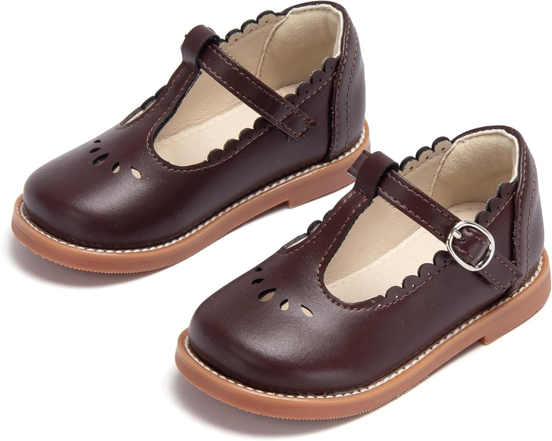 THEE BRON Girls Dress Shoes Little Kid Mary Jane School Uniform Shoes Oxford | Amazon (US)