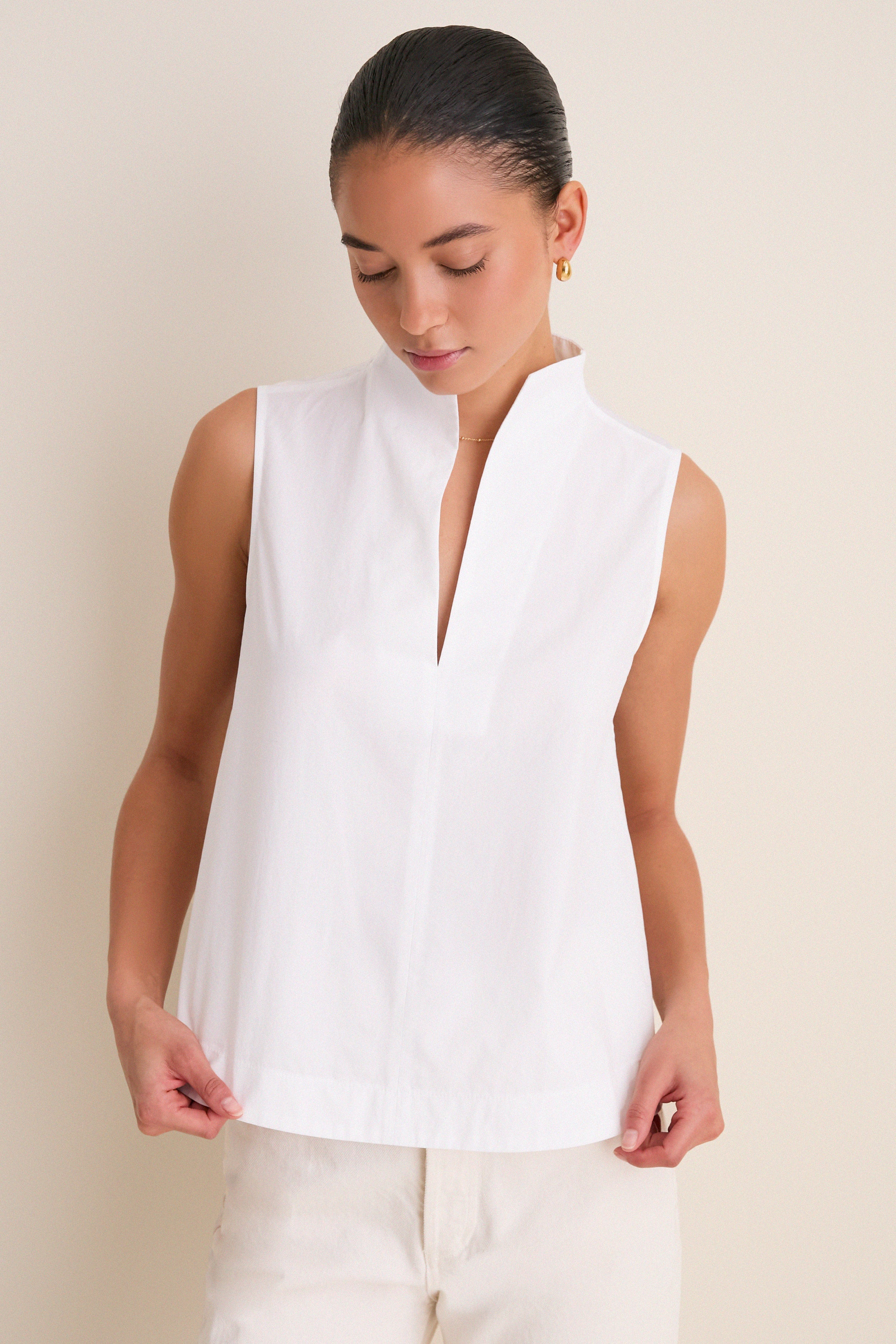 White Sleeveless Celeste Top | Tuckernuck (US)