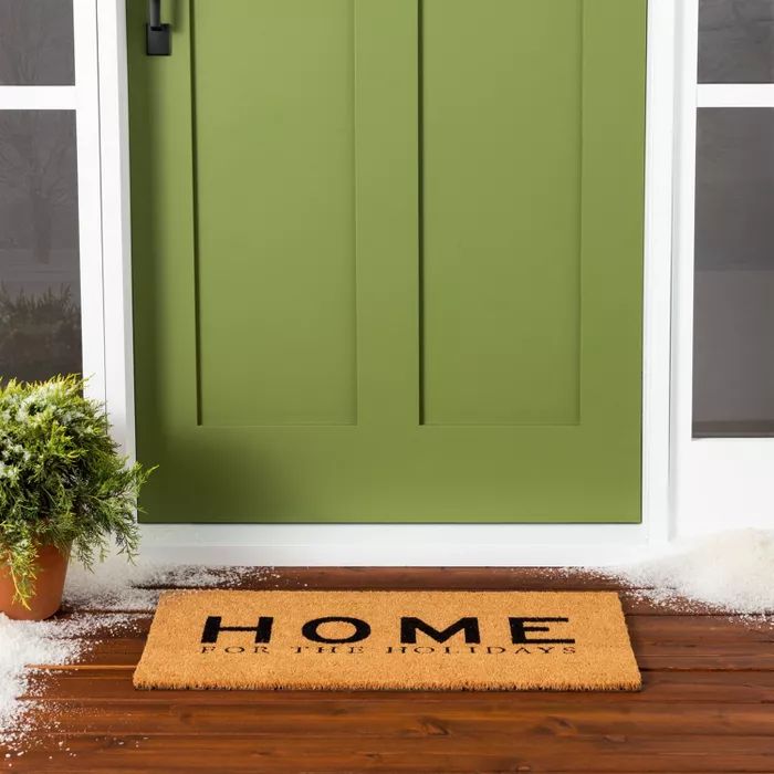 'Home For The Holidays' Seasonal Doormat Black - Hearth & Hand™ with Magnolia | Target