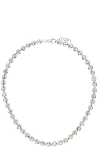 Silver Small Circle Link Necklace | SSENSE