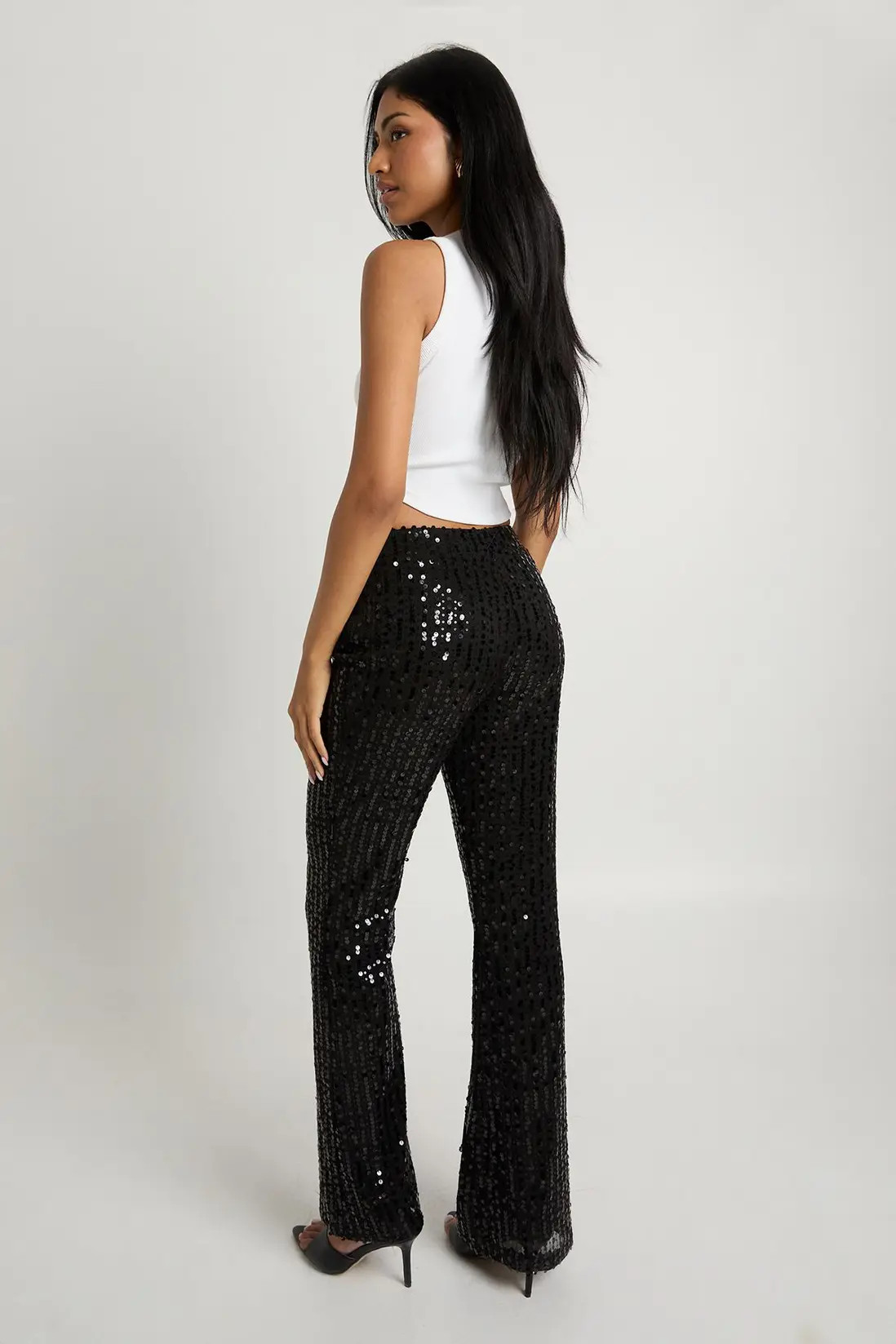 Sequin Flared Trousers | boohoo (US & Canada)