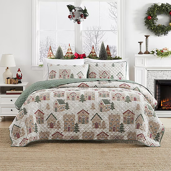 Avanti Gingerbread Reversible Quilt Set, Color: Khaki - JCPenney | JCPenney