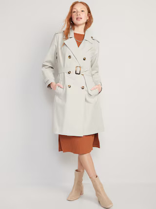 Water-Resistant Tie-Belt Trench Coat for Women | Old Navy (US)