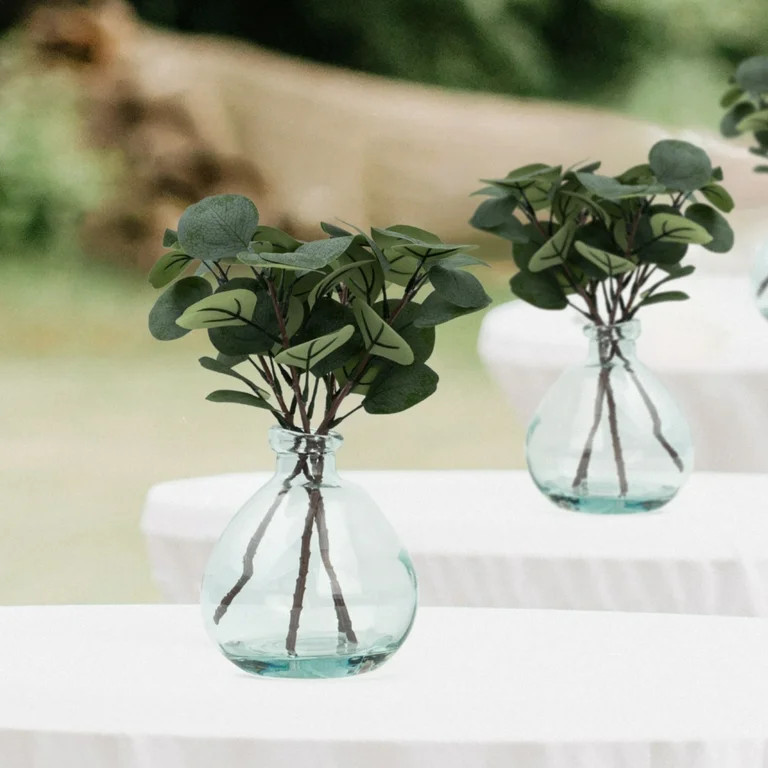 Better Homes & Gardens 12" Artificial Green Eucalyptus in Blown Glass Vase | Walmart (US)